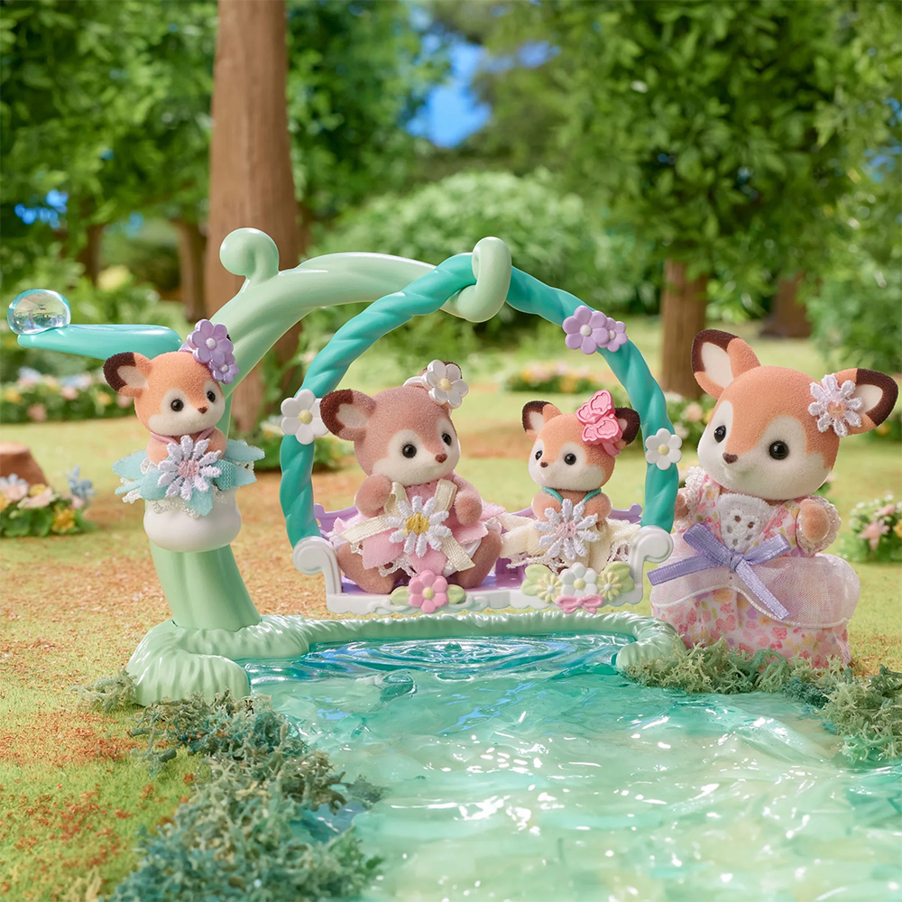 Deer Babies Floral Swing Set