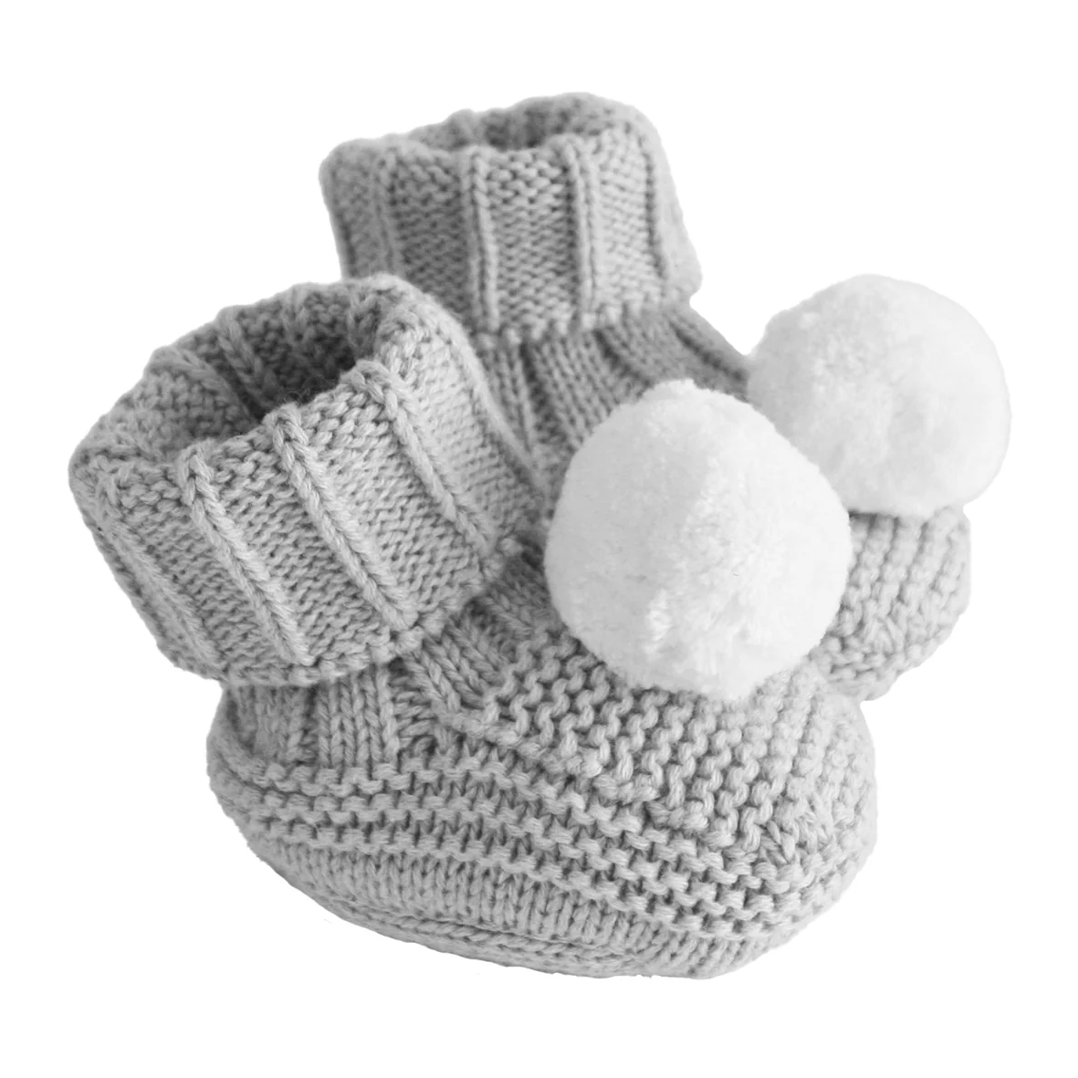 Pom Pom Baby Socks - Grey