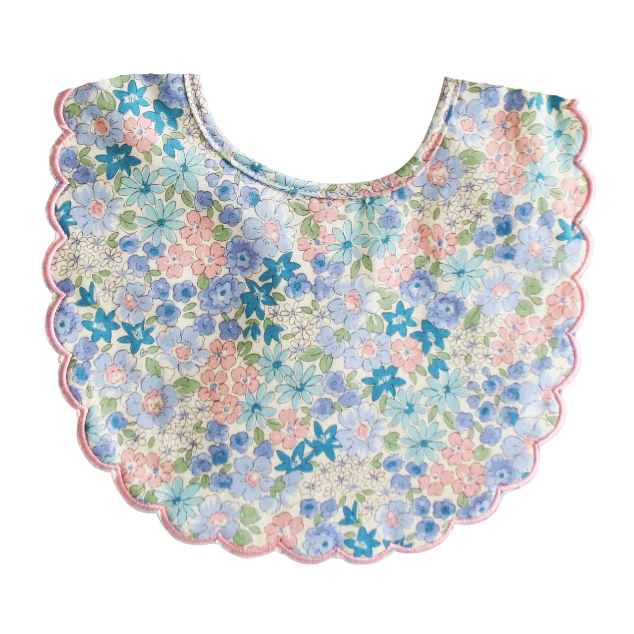 Scallop Baby Bib - Liberty Blue