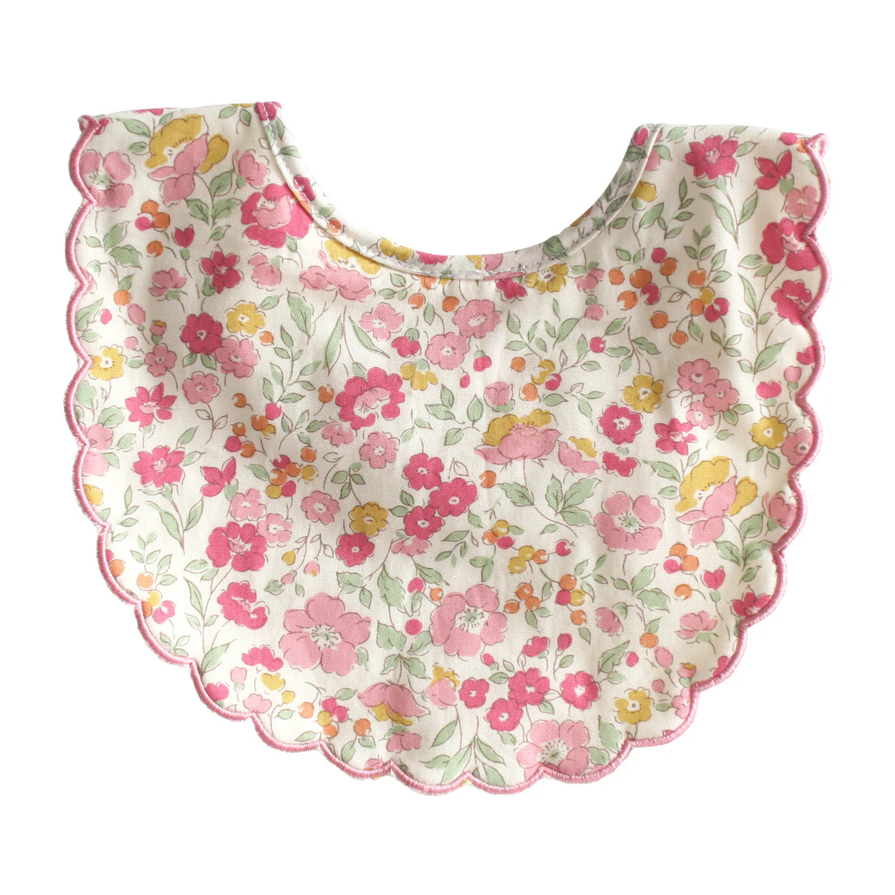 Scallop Baby Bib - Rose Garden