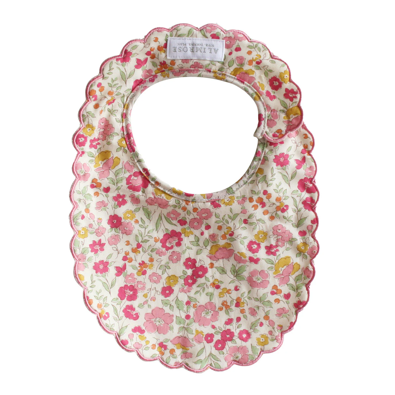 Scallop Baby Bib - Rose Garden