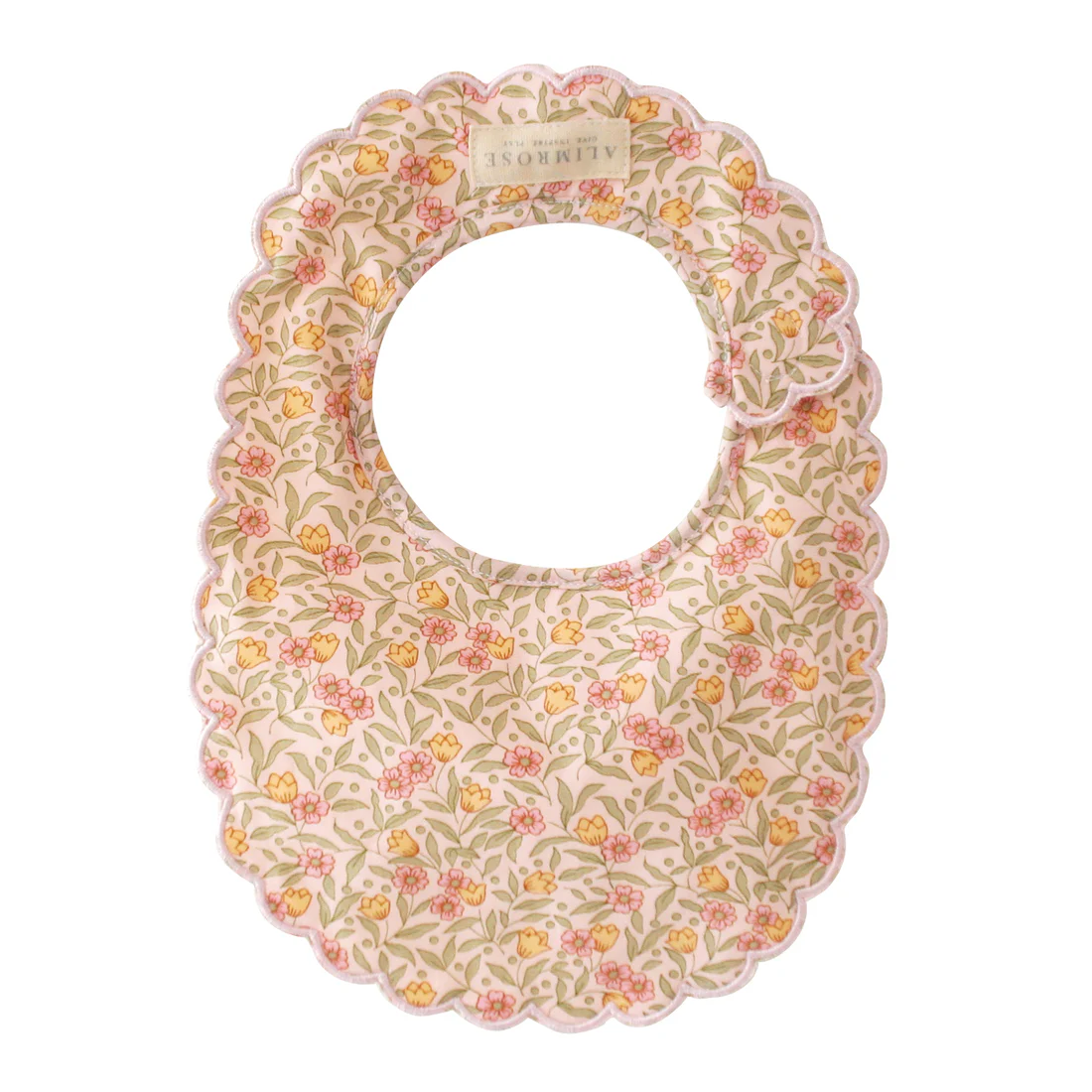 Scallop Baby Bib - Blossom Lily Pink