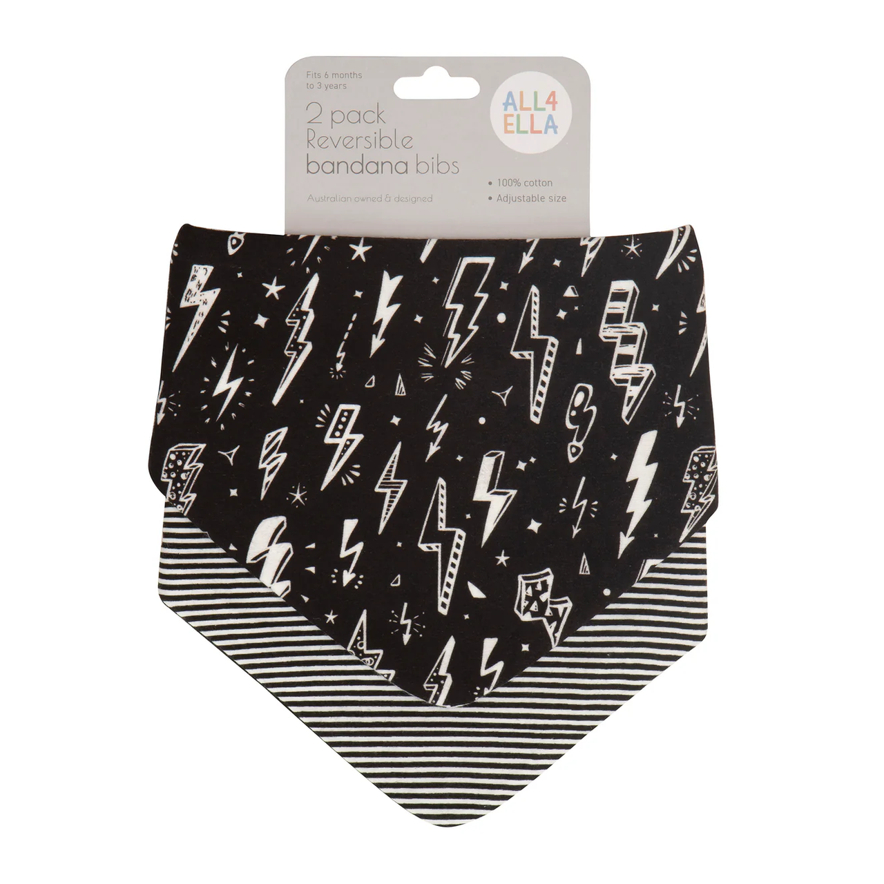 Bandana Bibs 2pk - Lightning