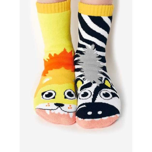 Lion & Zebra Grip Socks