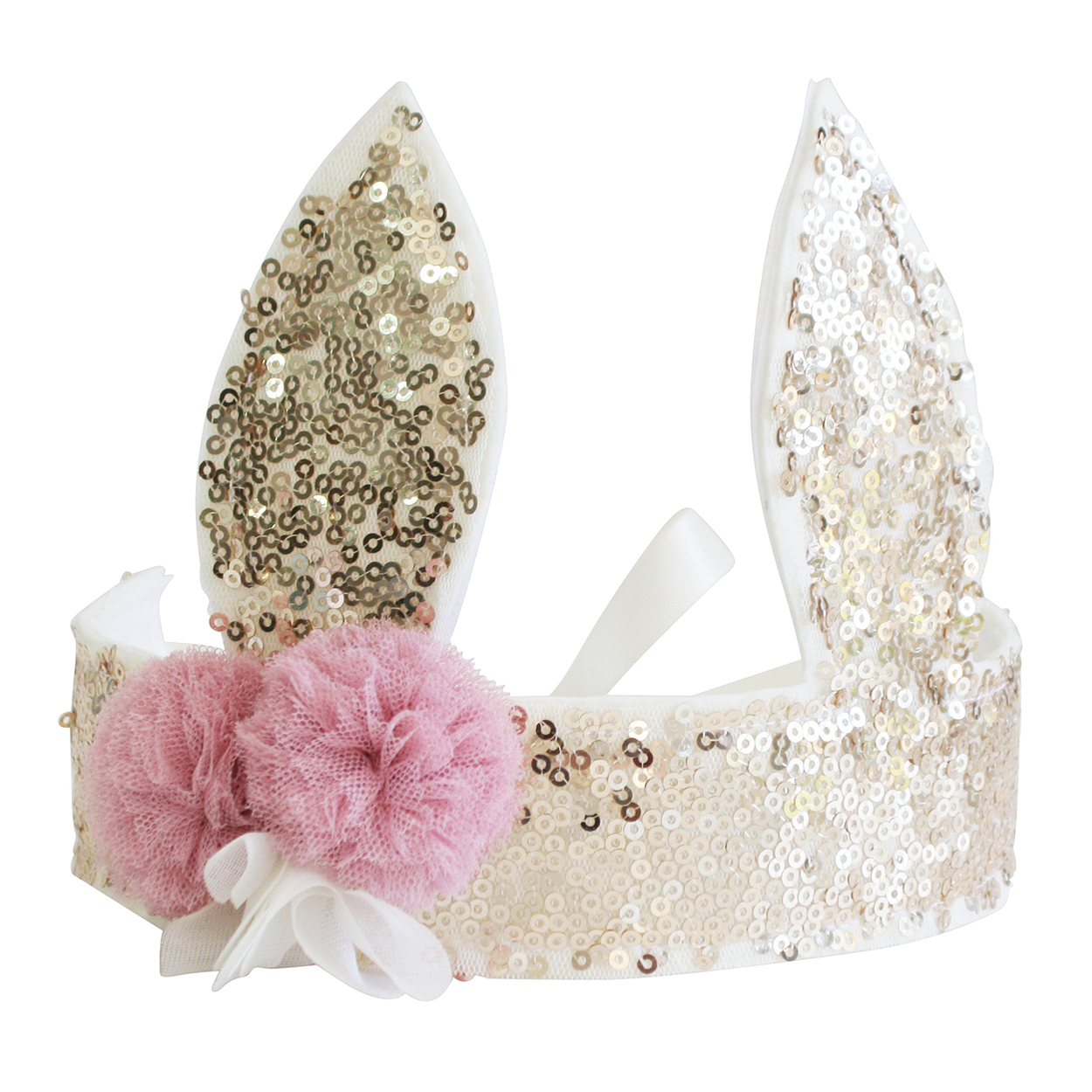 Sequin Bunny Crown - Gold