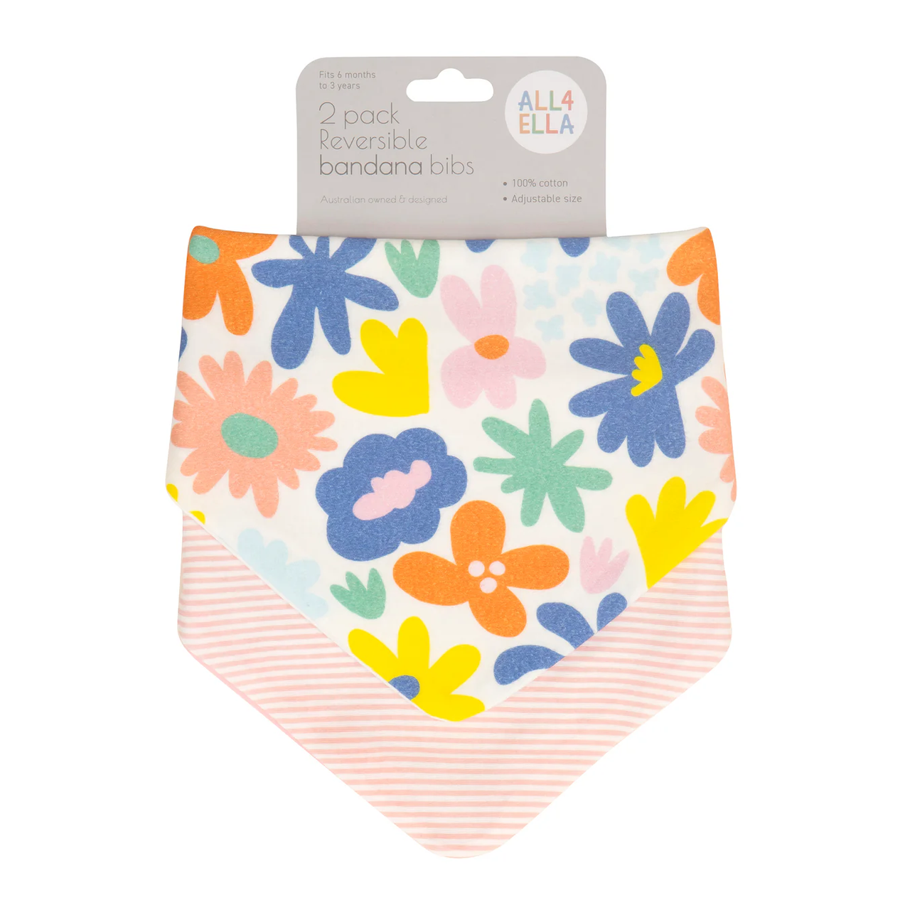 Bandana Bibs 2pk - Bright Floral