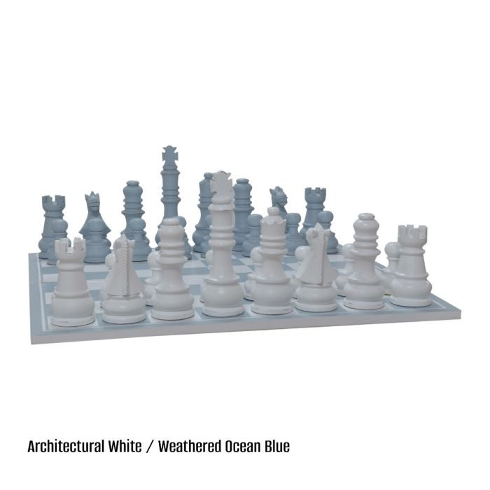 Gentleman's Chess Set - Weathered White/Blue