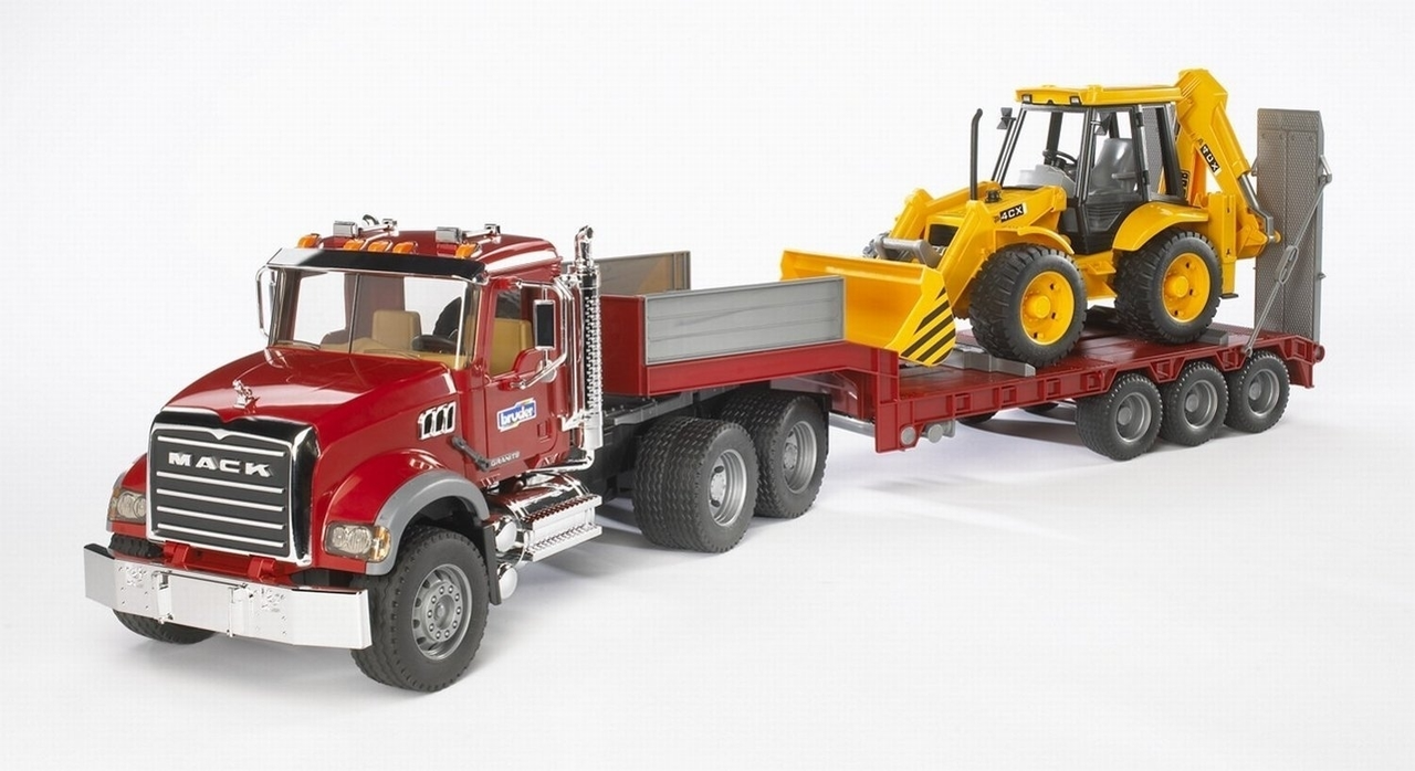 MACK Granite Low Loader With JCB 4CX Backhoe Loader