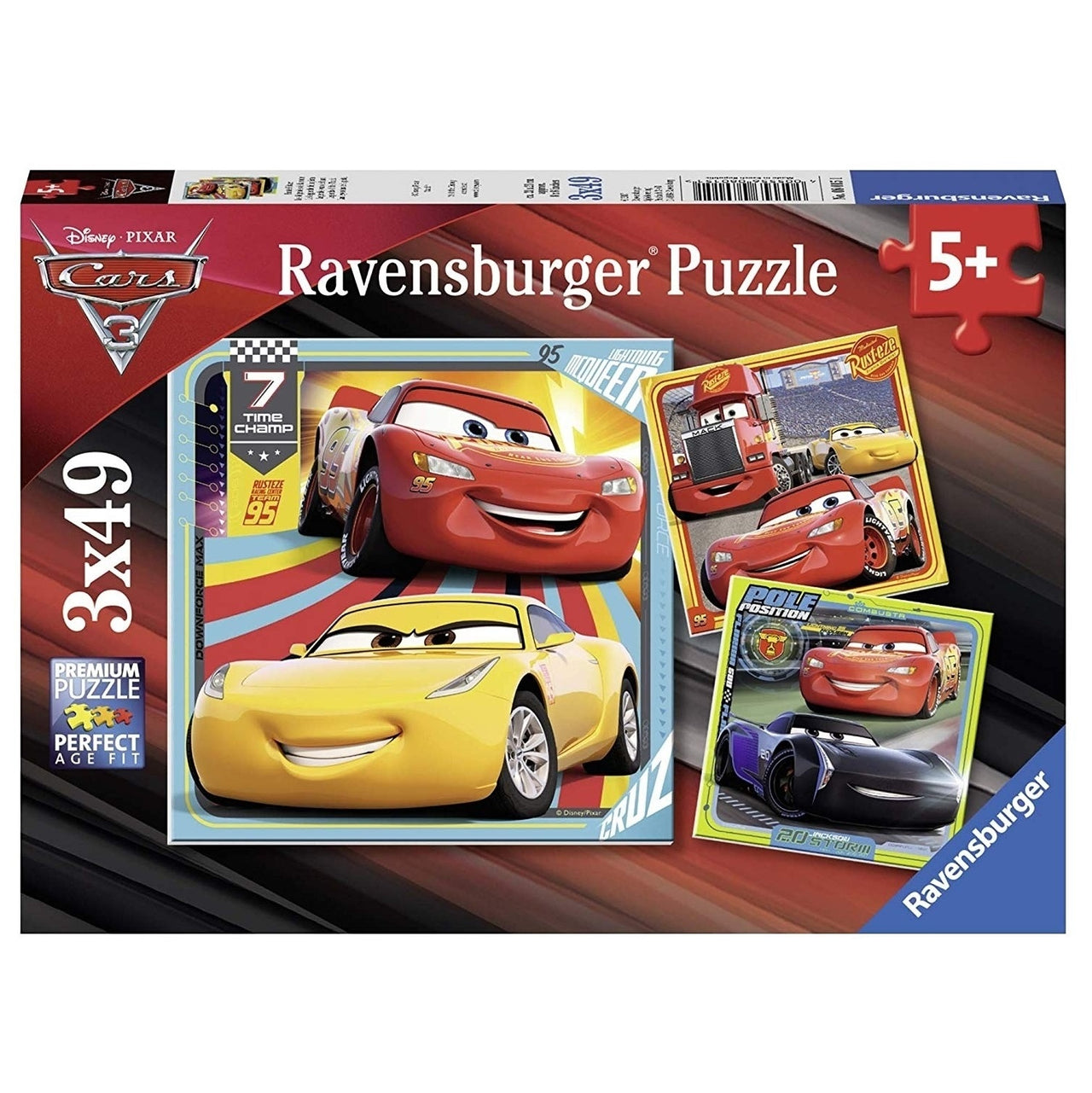 3 x 49 pc Puzzle - Disney Cars 3 Legends of the Track