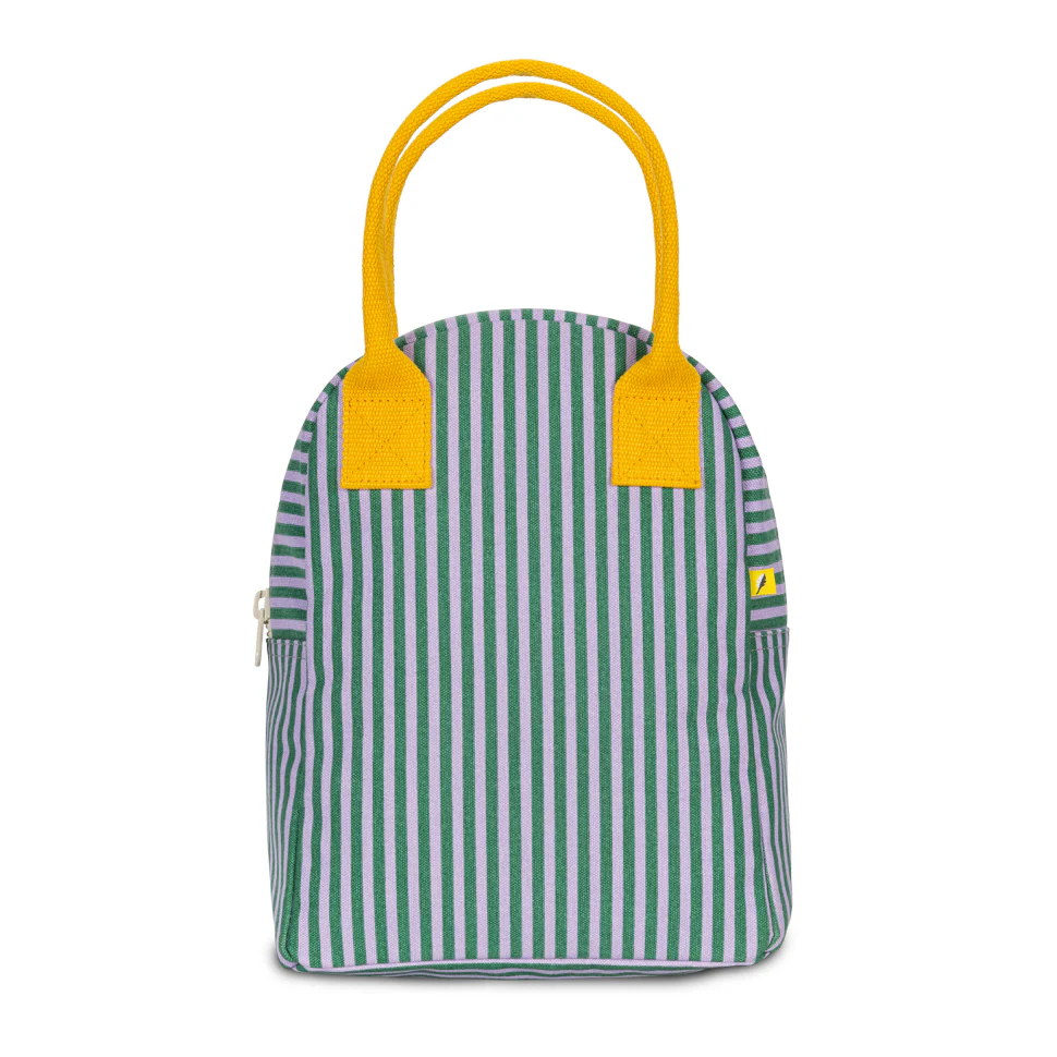Zipper Lunch Bag - Candy Stripe Glass/Lavender