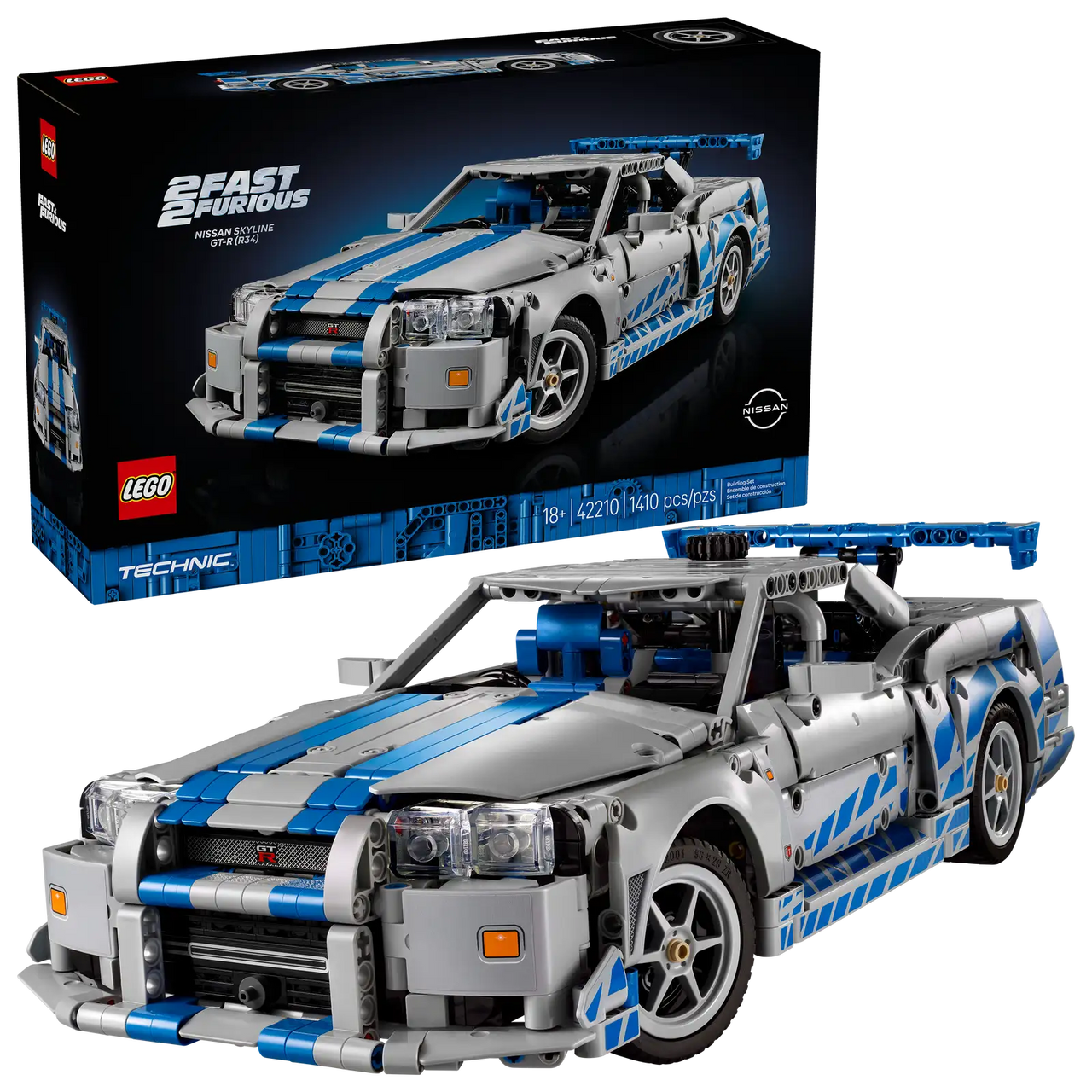 2 Fast 2 furious Nissan Skyline GT-R (R34) Car Lego 42210