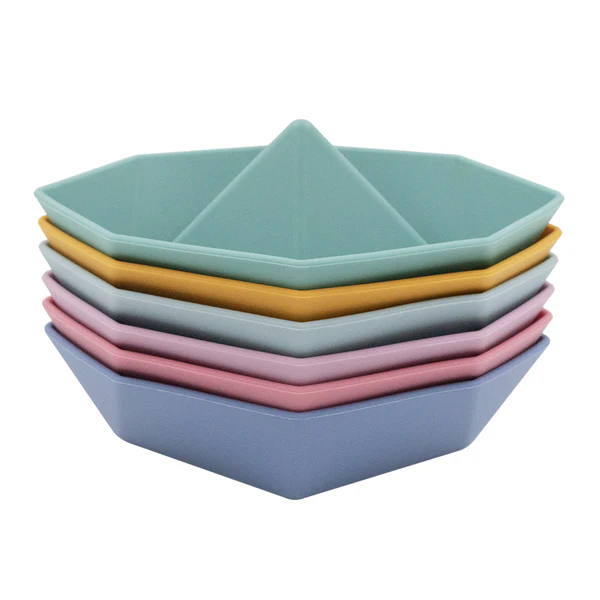 Silicone Origami Bath Boats - 6 pack