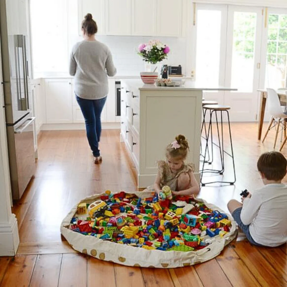 Play Pouch - Gold Sparkle Polka Dots