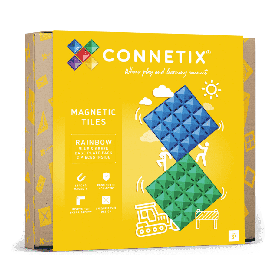 Connetix Blue and Green Base Plate Pack (2 pc)