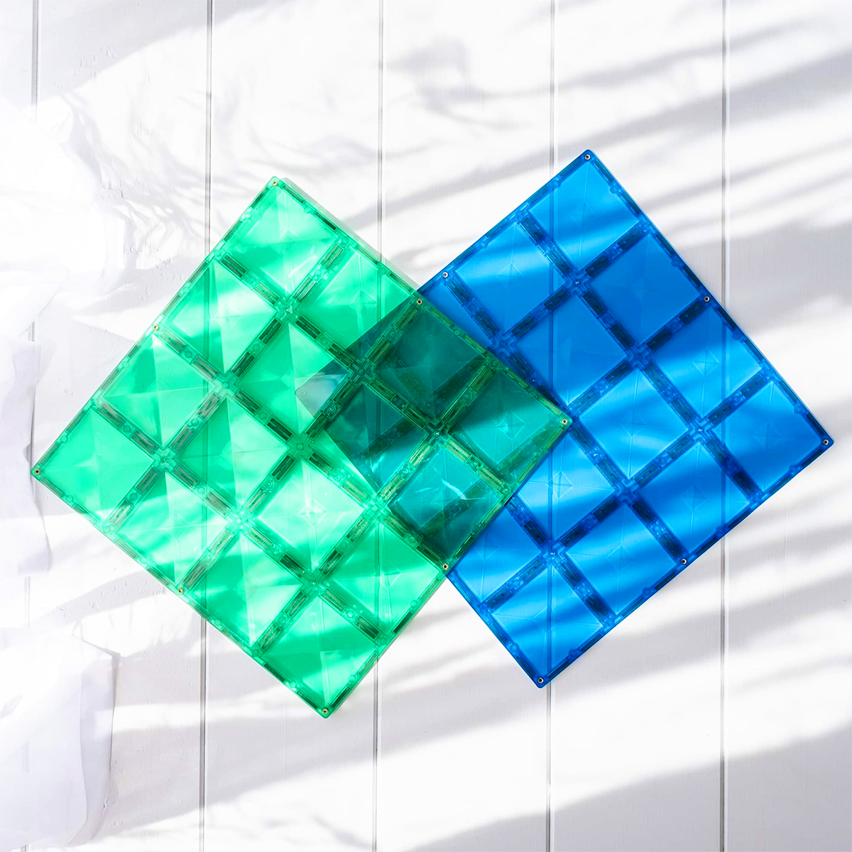 Connetix Blue and Green Base Plate Pack (2 pc)