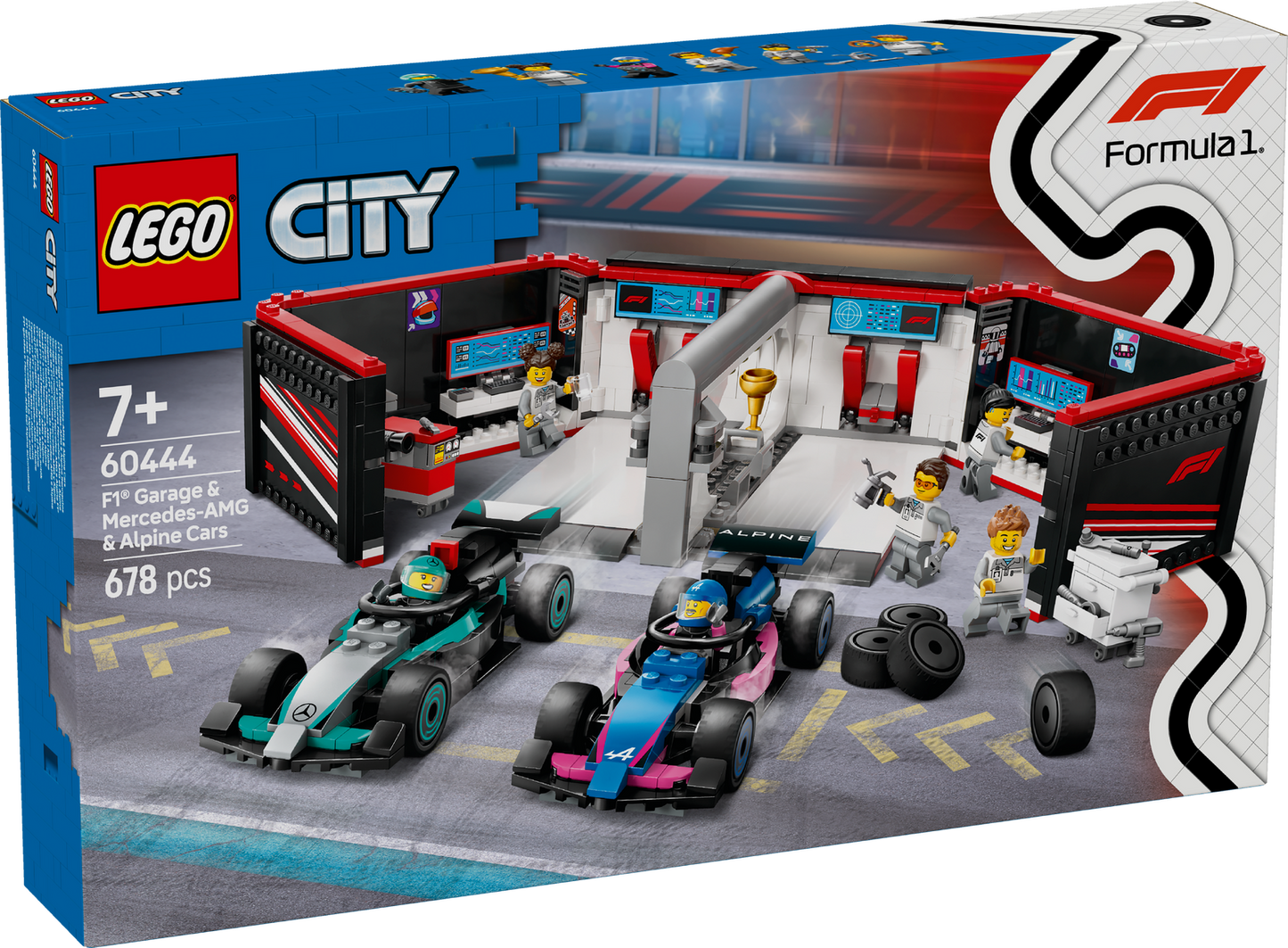 F1 Garage & Mercedes - AMG &Alpine Cars Lego 60444