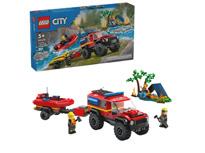 Lego 60412 4x4 Fire Engine With Rescue Boat