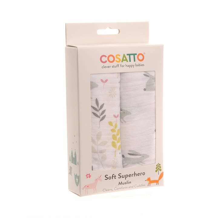 Soft Superhero Muslin Duo - Grey Bobtail Muslin