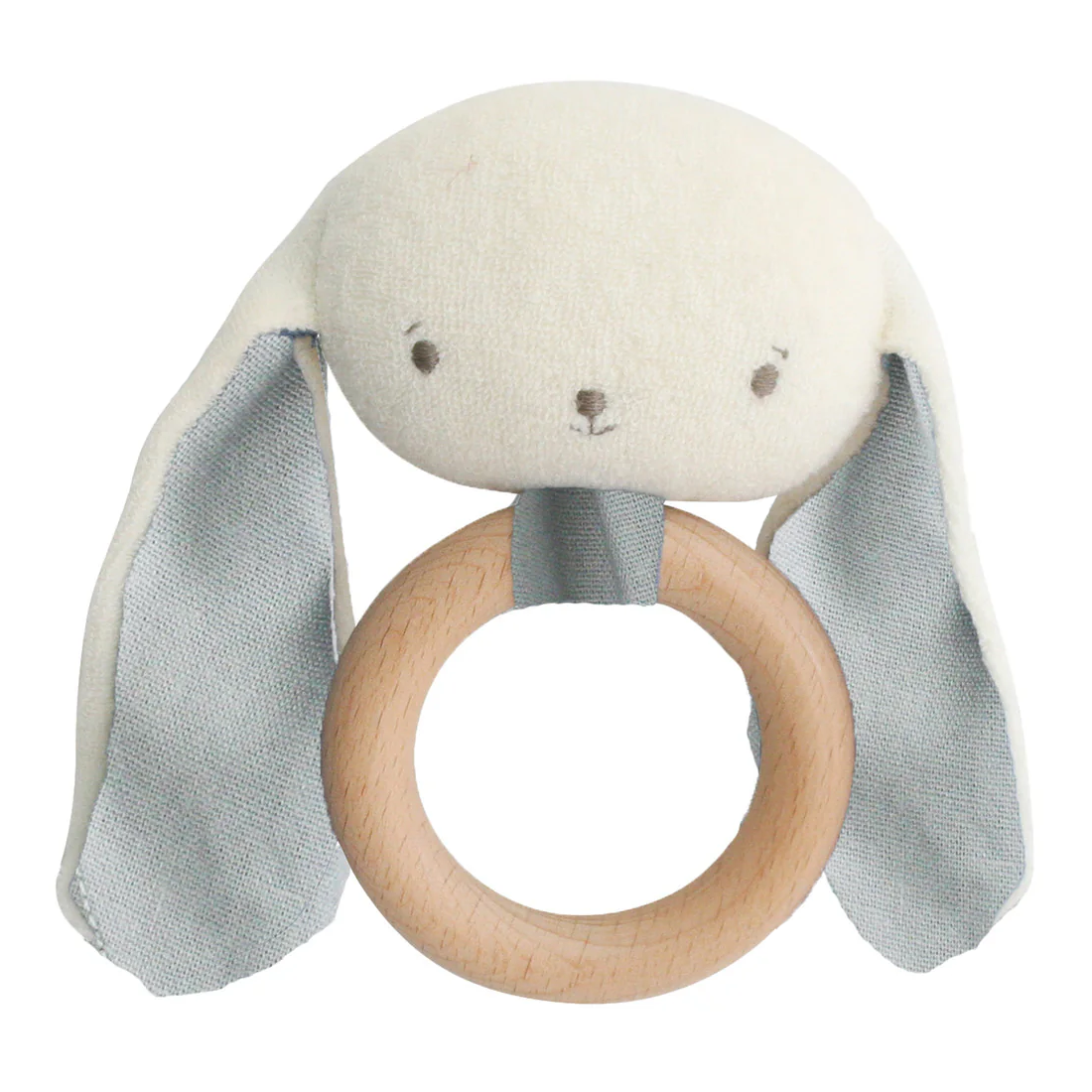 Baby Bunny Rattle Teether - Grey