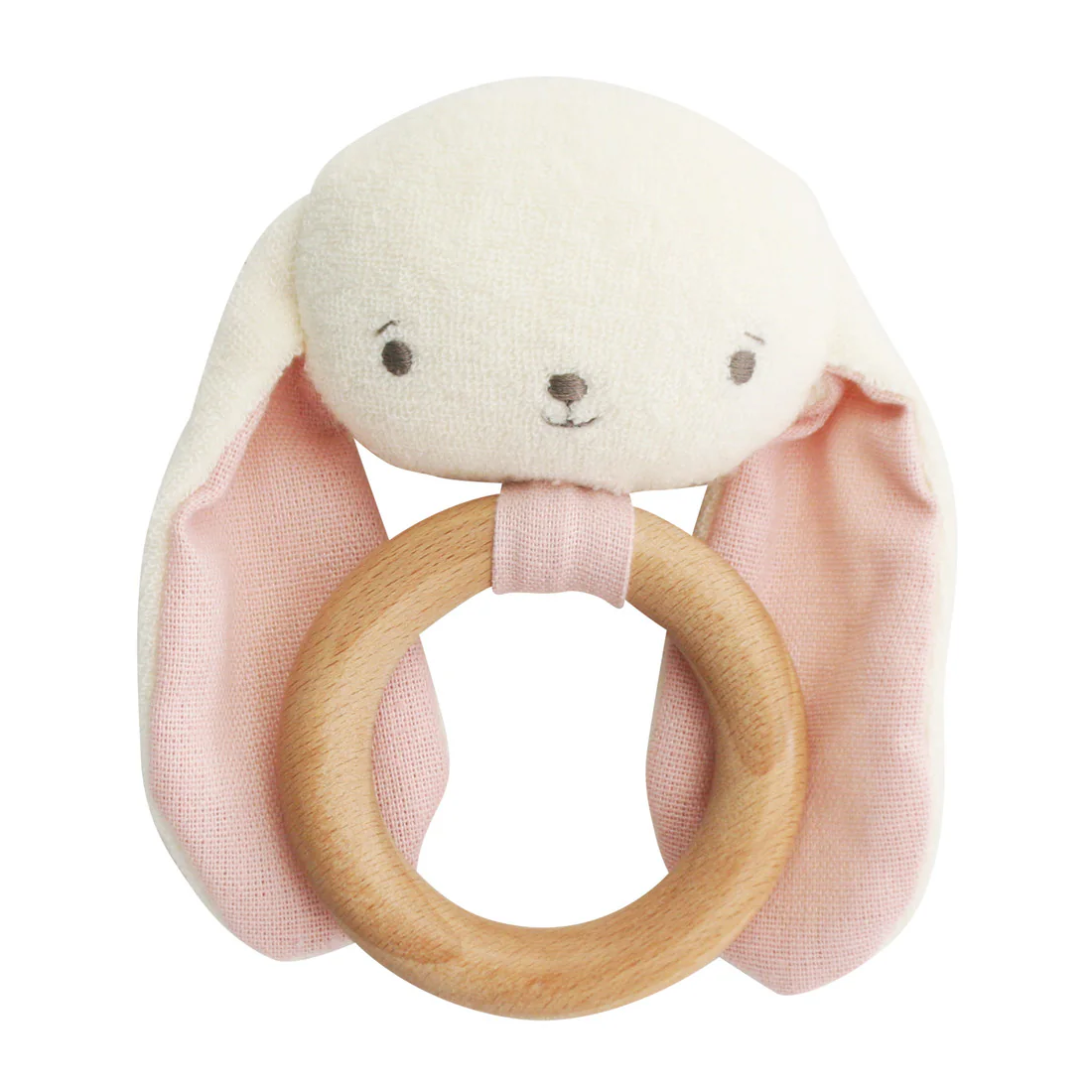 Baby Bunny Rattle Teether - Pink