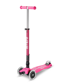 Micro Maxi Deluxe Foldable LED Scooter - Shocking Pink