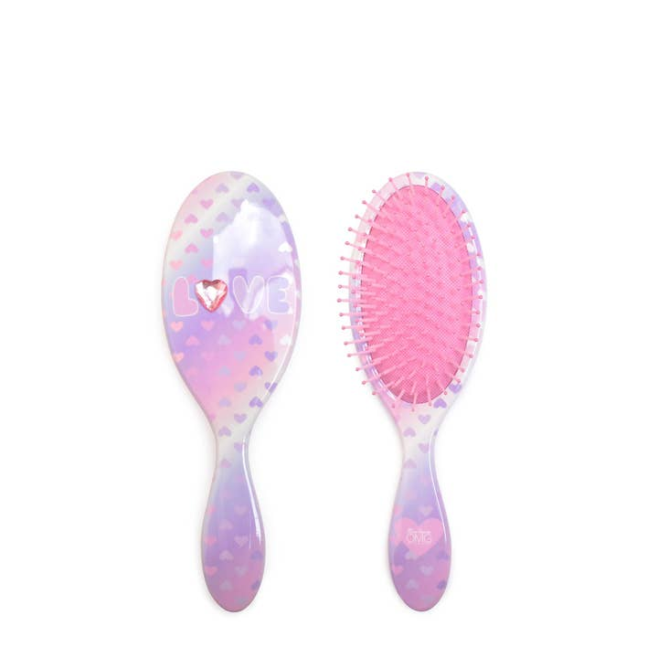 'Love' Ombre Heart-Printed Hairbrush