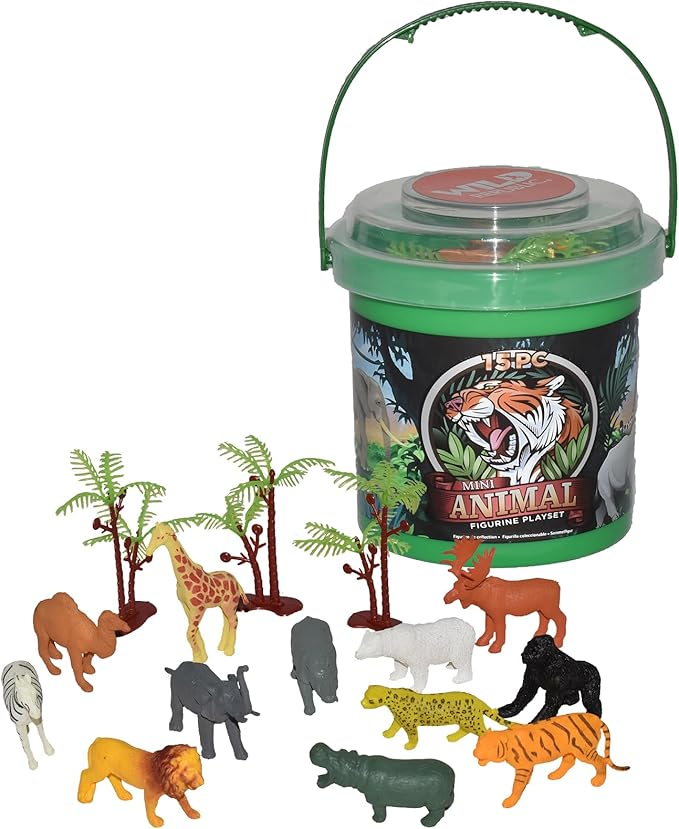 Bucket Mini Animal Figure Play Set