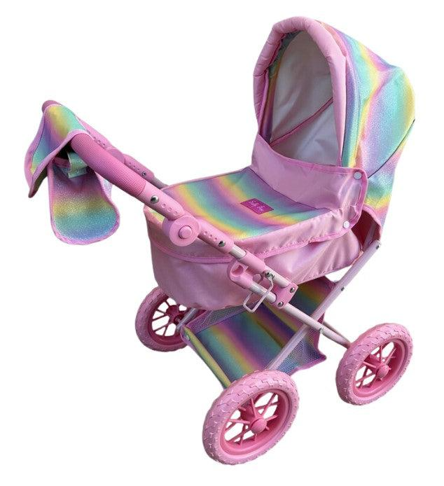 Rainbow Large Deluxe Dolls Pram - Sally Fay