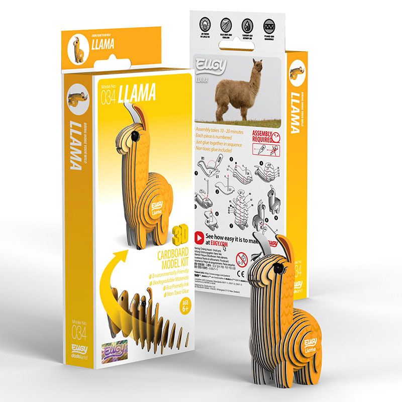 3D Cardboard Model Kit - Llama