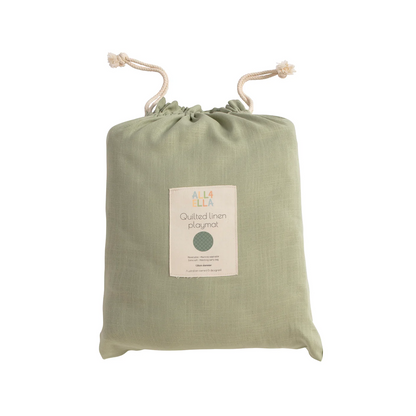 Quilted Linen Playmat - Sage