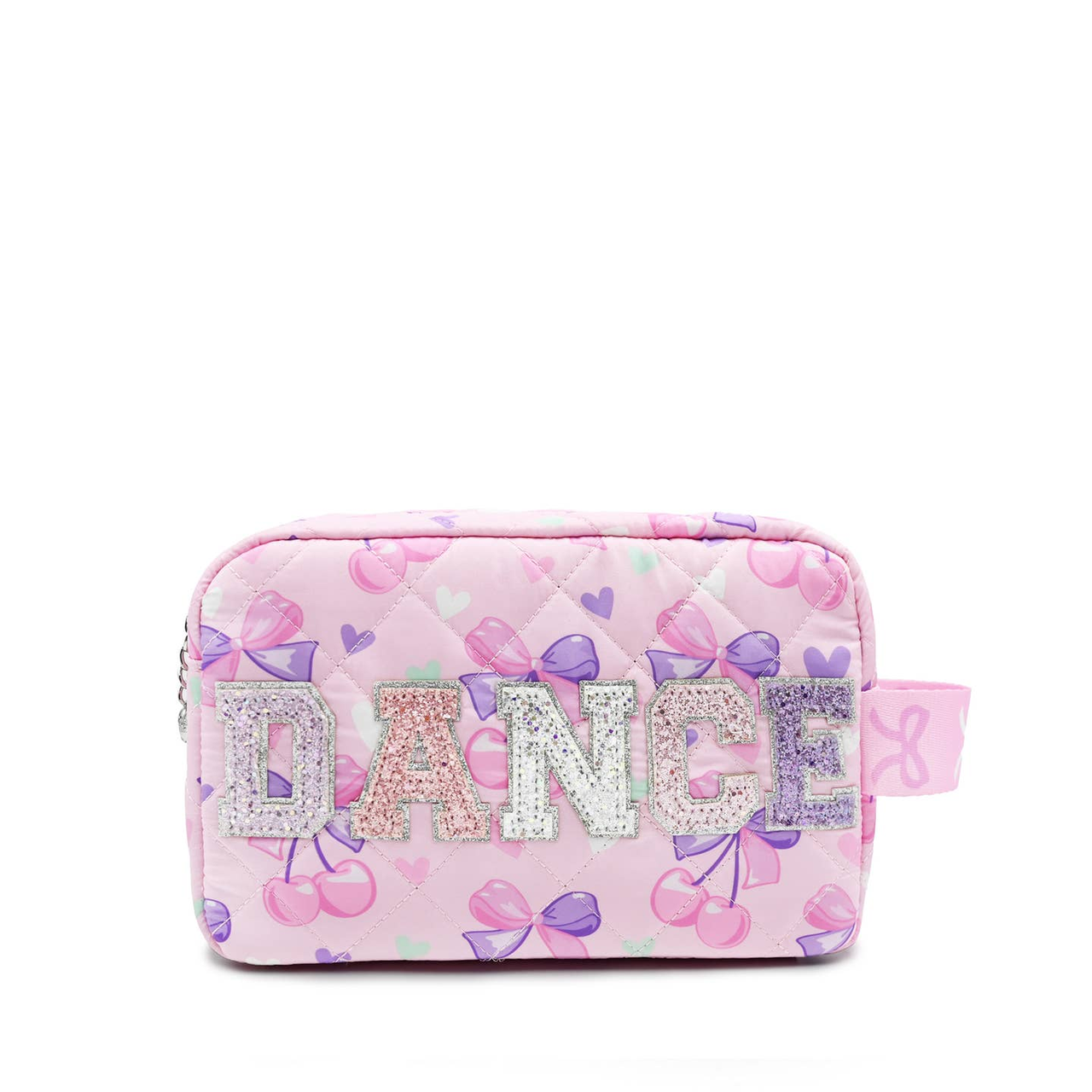 "Dance" Cherry Bow Printed Quilted Pouch