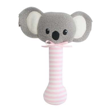 Baby Koala Stick Rattle - Pink Stripe