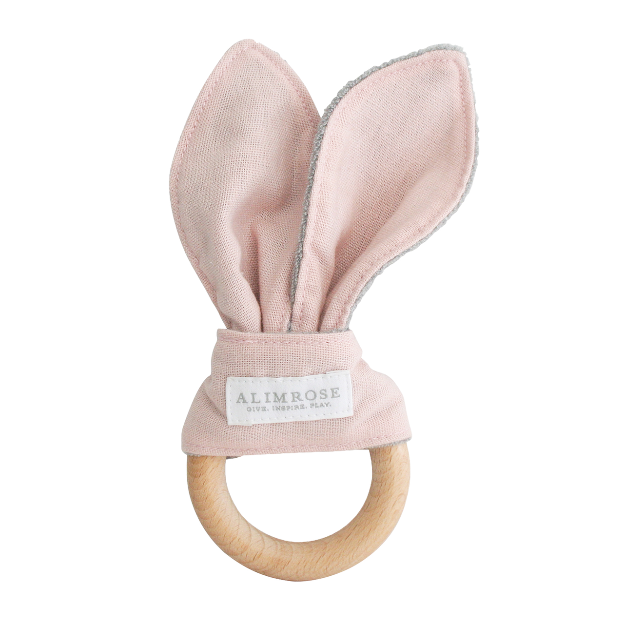 Bailey Bunny Teether - Pink Linen