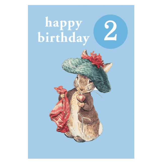Birthday Card with Pin - Age Blue (Beatrix Potter)