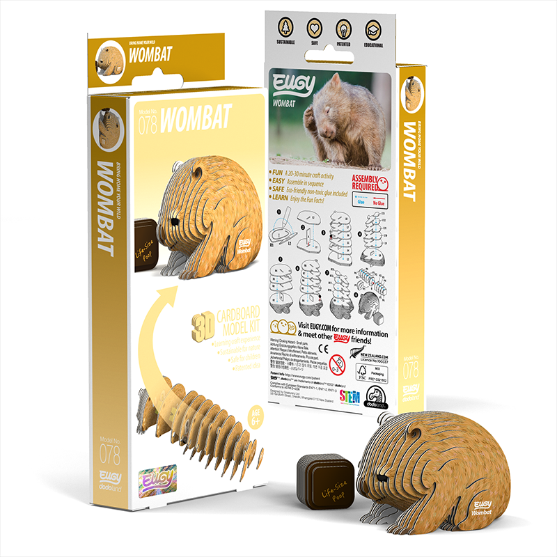 3D Cardboard Model Kit - Wombat