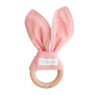Bailey Bunny Teether - Pink White Spot