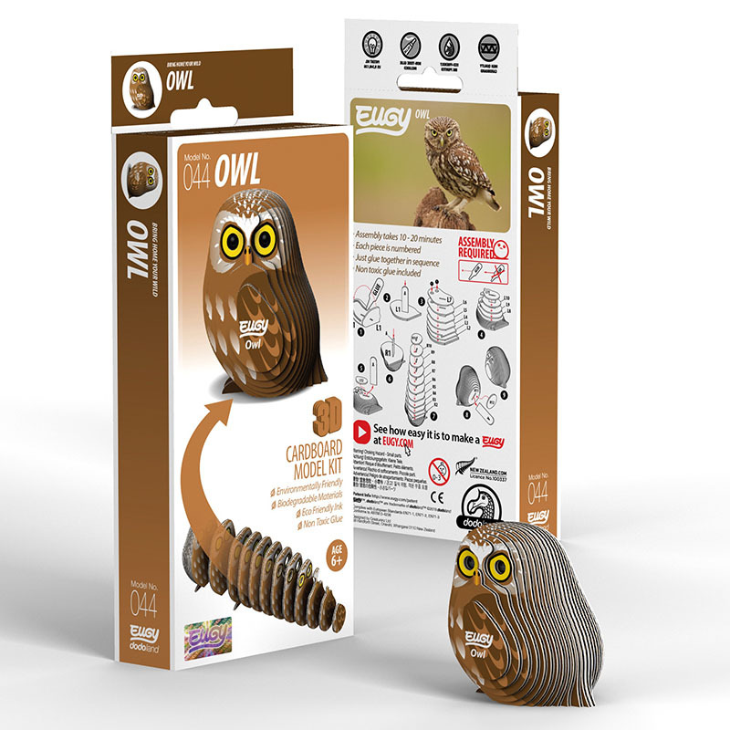 3D Cardboard Model Kit - Owl