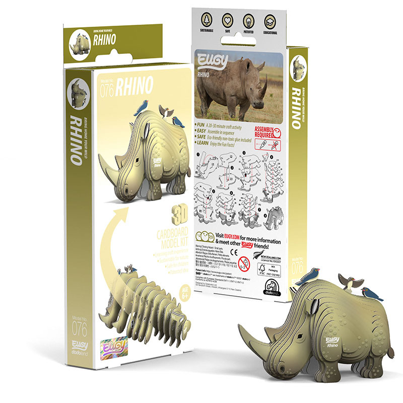 3D Cardboard Model Kit - Rhino