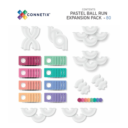 Connetix Pastel Ball Run Expansion Pack (80 pc)