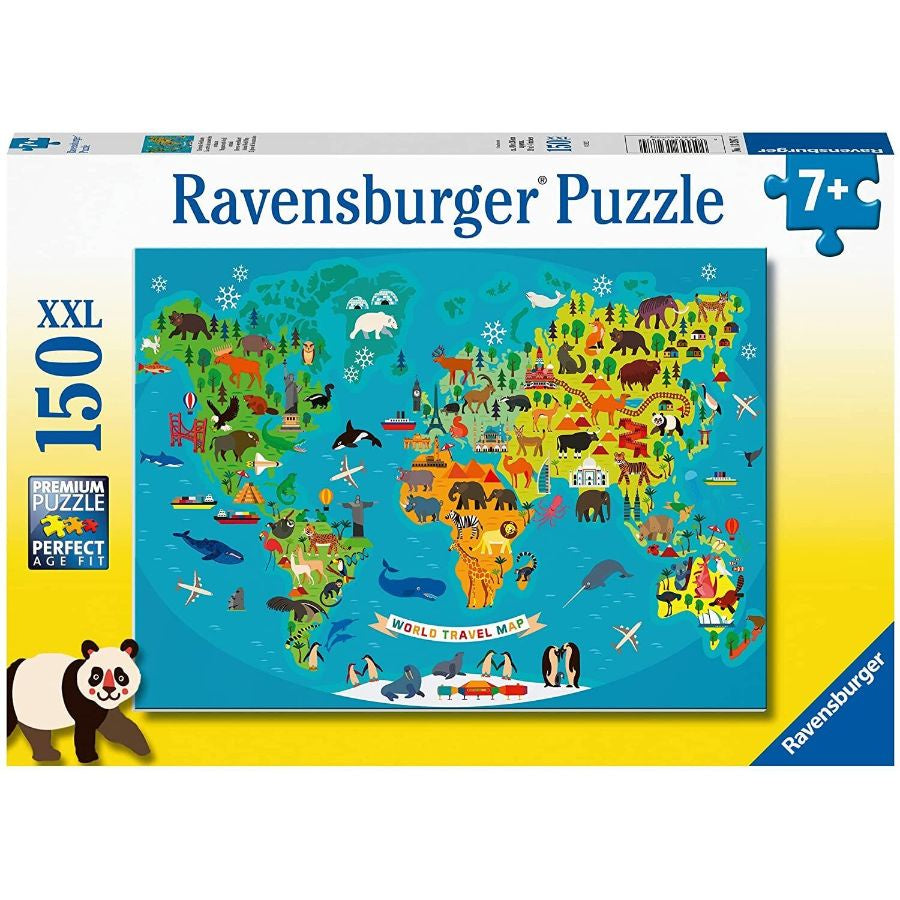 150 pc Puzzle - Animal World Map