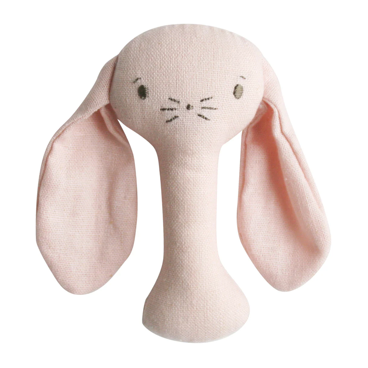 Bobby Bunny Stick Rattle - Pink Linen