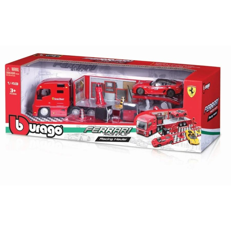 Ferrari Race & Play 1:43 Ferrari Racing Hauler With 1 Car & 6 Accessories