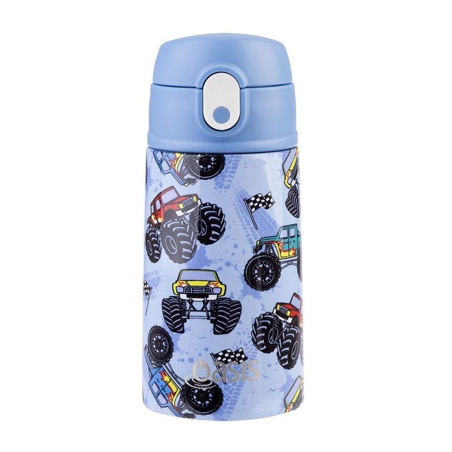 Stainless Steel Double Wall Insulated Drink Bottle - 400ml - Monster Trucks
