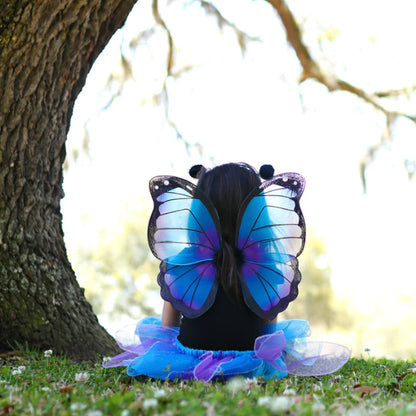 Midnight Butterfly Tutu with Wings & Headband - Size 4-6