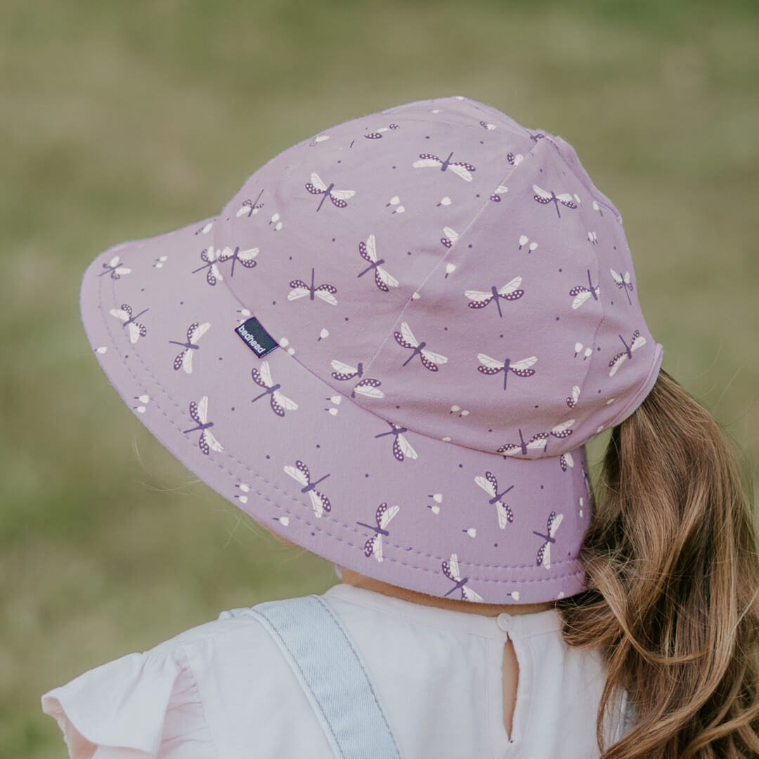 Ponytail Bucket Sun Hat - Dragonfly