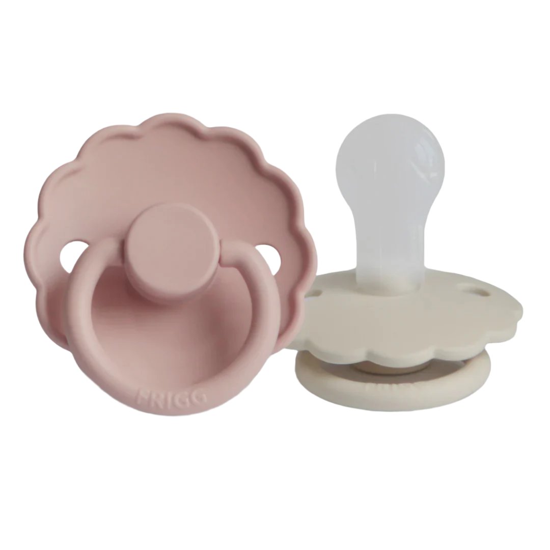 Daisy Silicone Pacifier Set of 2 - Blush & Cream