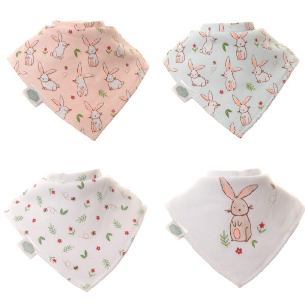 Bandana Dribble Bibs 4pk - Bunnies