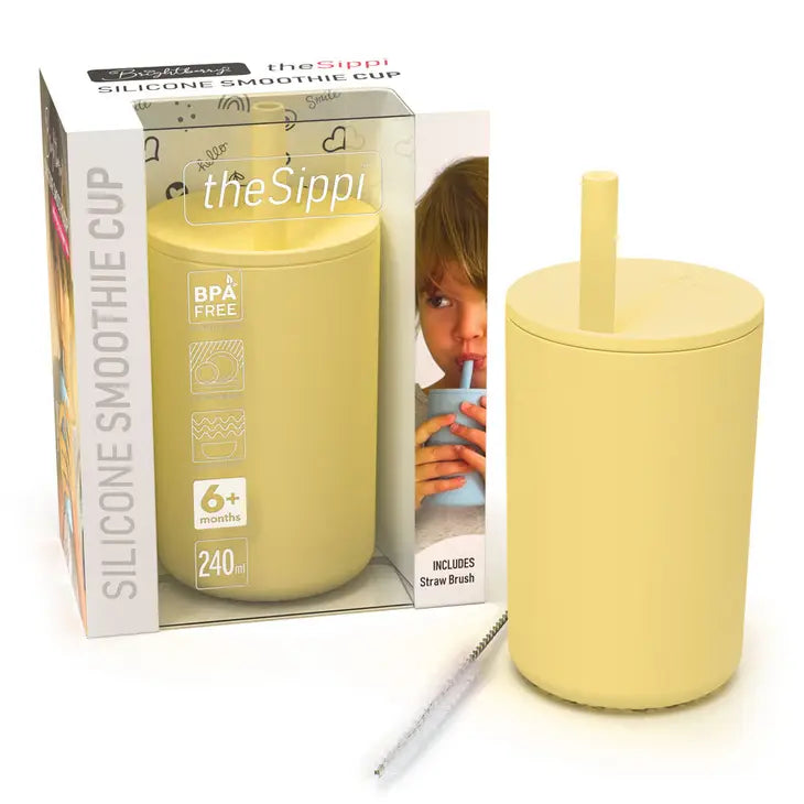 Silicone Smoothie Cup with Stopper Straw