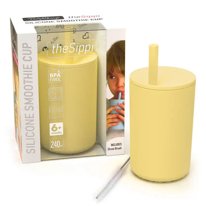 Silicone Smoothie Cup with Stopper Straw