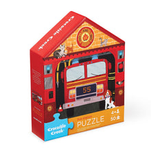 50pc Flat House Puzzle - Fire House